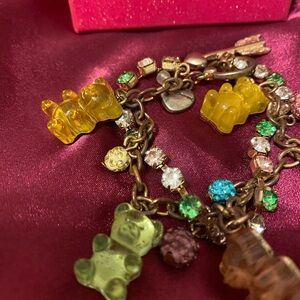 Betsey Johnson Multicolor Gummy Bear Charm Bracelet